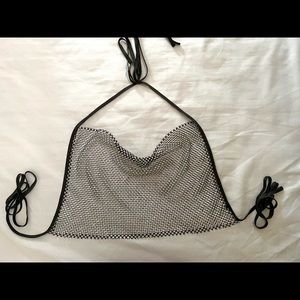 Halter top with rhinestones